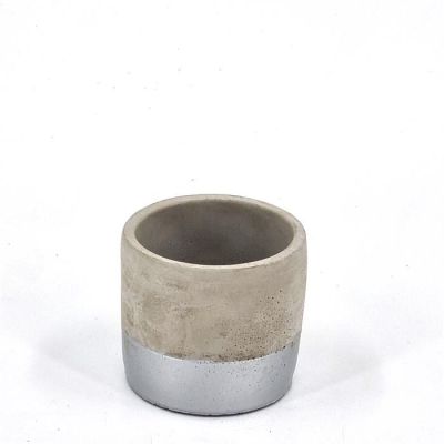 Betone pot met silver randje 10 cm