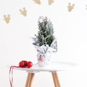 Mini kerstboom folie zilver