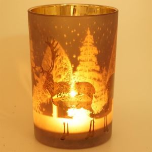 waxinelichthouder rendieren brons large 12x18cm