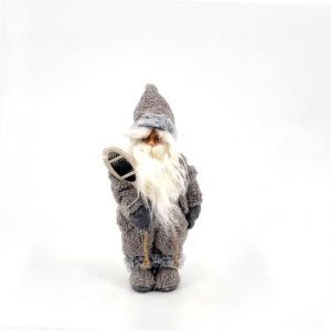 Kerstman Grijs met Sneeuw schoenen 35 cm