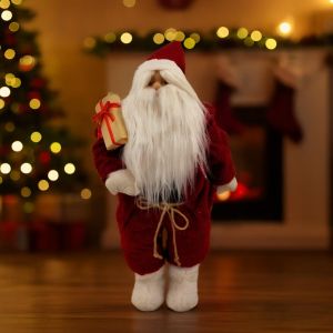 Kerstman Rood met kadotje 80cm