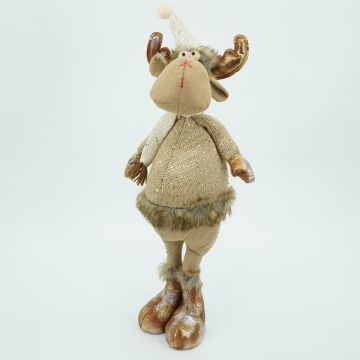 Brown and gold standing reindeer decoration