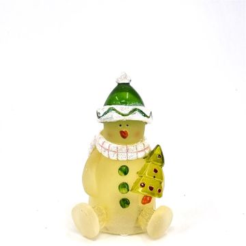 Sneeuwpop met groene muts