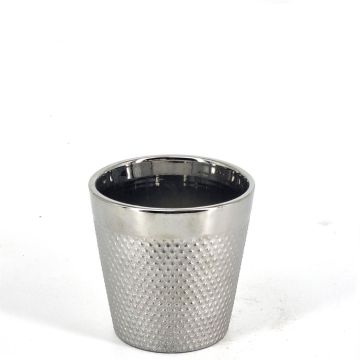 Pot Silver  bewerkt 13 cm diameter