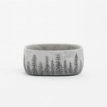 Ovale Schaal Beton met Denebomen Ø 25 cm Studio White Studio