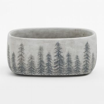 Ovale Schaal Beton met Denebomen Ø 25 cm Studio White Studio