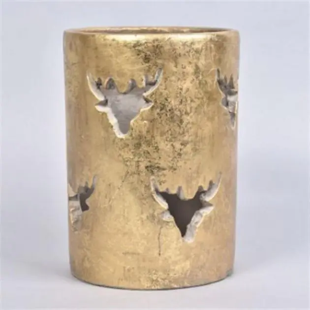 18443_deer goud theelicht 17x17x24cm